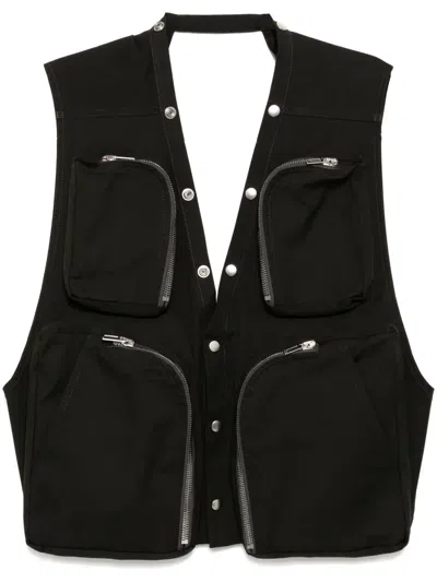 Rick Owens Cargo Gilet In Green