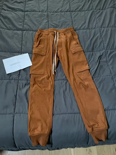 Pre-owned Rick Owens Cargo Joggers Fw19 Larry In Rust