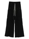 Rick Owens Black Concordians Tailored Cargobelas Cargo Pants In Black