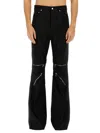 Rick Owens Black Hollywood Bolan Cargo Leather Pants In Black