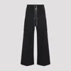 Rick Owens Heizer Belas Wide-leg Cotton-blend Poplin Drawstring Cargo Trousers In Black