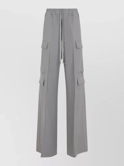 Rick Owens Cargo Pants Wide Leg Multiple Pockets In Gray