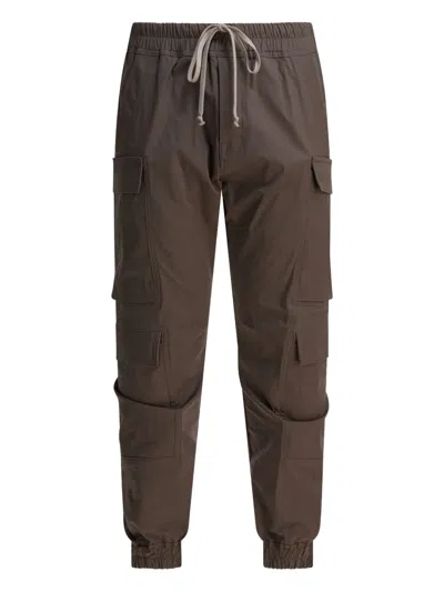 RICK OWENS CARGO-POCKET DRAWSTRING CARGO TROUSERS