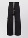 Rick Owens Mens Black Cargobelas Multi-pockets Wide-leg Relaxed-fit Stretch-cotton Trousers In Black