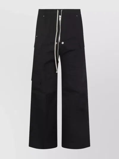 Rick Owens Cargo Pockets Drawstring Waist Wide Leg Trousers