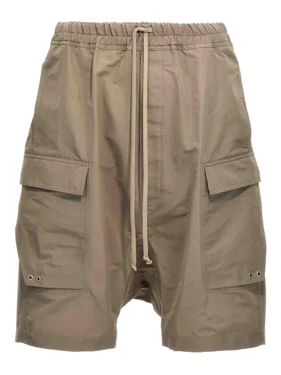 Rick Owens Cargo Pods Bermuda Shorts In Cream
