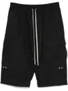 Rick Owens Drawstring Knee Length Shorts With Button Detailing In Schwarz