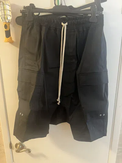 Pre-owned Rick Owens Cargo Pods Shorts Black Cotton Twill Size 50