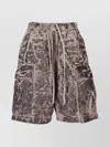 Rick Owens Cargo Style Camouflage Shorts Pockets In Brown