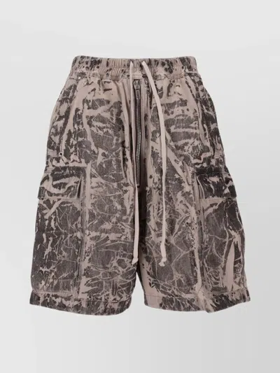 RICK OWENS CARGO STYLE CAMOUFLAGE SHORTS POCKETS