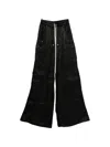 Rick Owens Womens Black Cargobelas Wide-leg Satin Trousers In Black