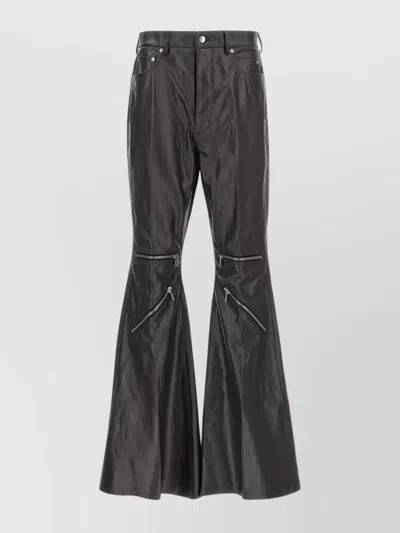 Rick Owens Cargo Trousers With Flared Legs And Zip Accents In Black