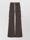 Rick Owens Cargo Wide-leg Trousers Drawstrings In Brown