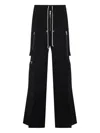 Rick Owens Wide-leg Trousers With High Waist And Utility Pockets In Black