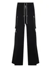 Rick Owens Wide-leg Trousers With High Waist And Utility Pockets In Black