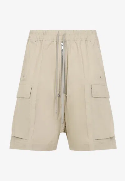 Rick Owens Cargobela Cargo Bermuda Shorts In Neutral