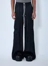 Rick Owens Black Concordians Tailored Cargobelas Cargo Pants In Black