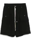 Rick Owens Cargobelas Cotton Shorts In Black