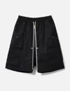 Rick Owens Cotton Cargobelas Shorts In Black