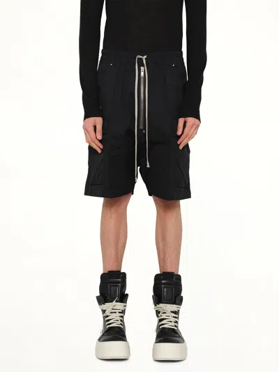 Rick Owens Cargobela Poplin Shorts In Black