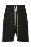 Rick Owens Black Hollywood Cargobela Shorts In Black