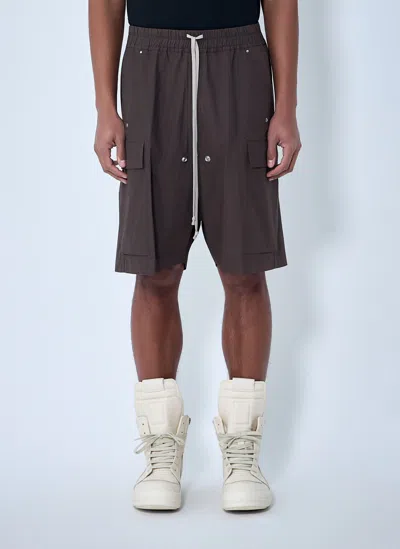 Rick Owens Elasticated Cargo Shorts In Black