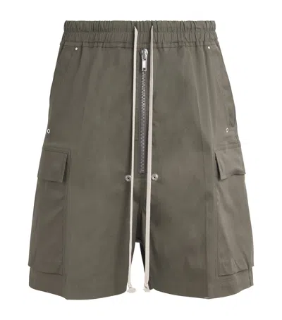 Rick Owens Cargobela Shorts In Green