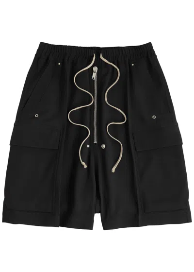 Rick Owens Cargobela Wool Cargo Shorts In Black