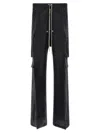 Rick Owens Wide-leg Trousers With High Waist And Utility Pockets In Black
