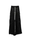 Rick Owens Womens Black Cargobelas Wide-leg Satin Trousers In Black