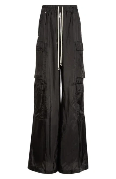 Rick Owens Cargobelas Charmeuse Cargo Pants In Black