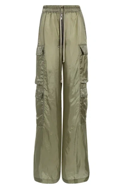 Rick Owens Cargobelas Charmeuse Cargo Pants In Celadon