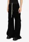 Rick Owens Wide-leg Trousers With High Waist And Utility Pockets In Multi