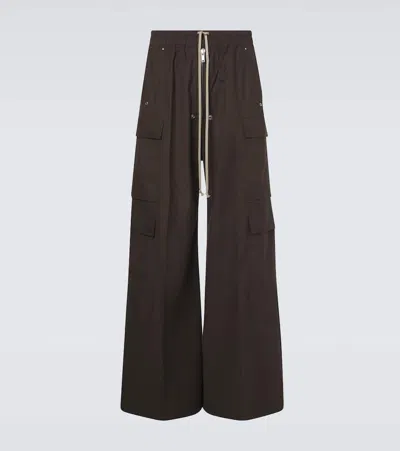 Rick Owens Cargobelas Cotton Cargo Pants In Black
