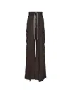 Rick Owens Cargobelas Drawstring Cargo Pants In Brown