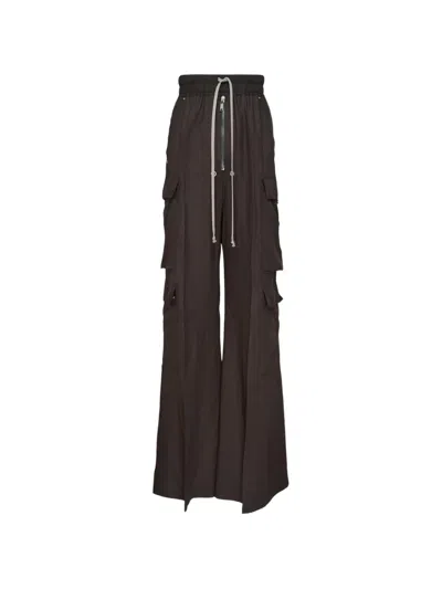 Rick Owens Cargobelas Drawstring Cargo Pants In Brown