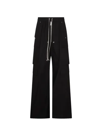 Rick Owens Cargobelas Drawstring-fastening Cargo Pants In Black
