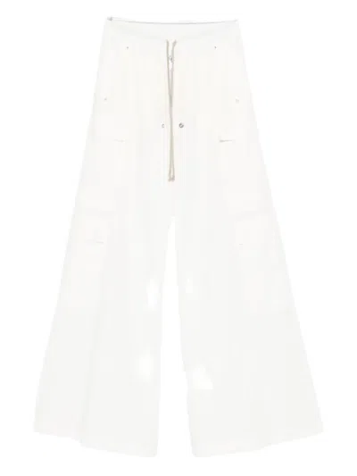 Rick Owens Cargobelas Drawstring Trousers In White