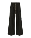 Rick Owens Mens Cargobelas Flared Wide-leg Relaxed-fit Woven Trousers Black In Black