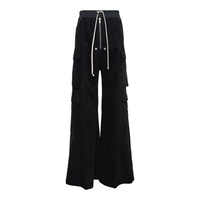 Rick Owens Cargobelas Linen Corduroy Pants In Black