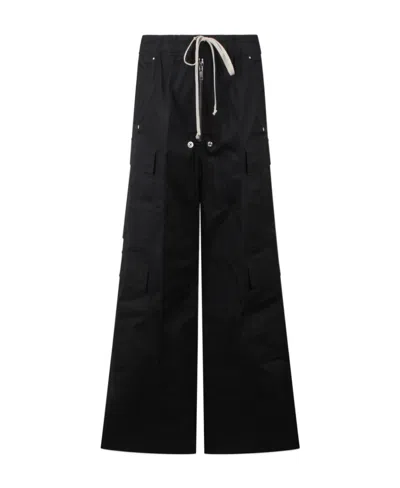 Rick Owens Cargobelas Low-waist Wide-leg Trousers In Black