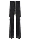 Rick Owens Wide-leg Trousers With High Waist And Utility Pockets In Black