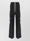 Rick Owens Womens Black Cargobelas Wide-leg Satin Trousers In Black