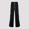 Rick Owens Wide-leg Trousers With High Waist And Utility Pockets In Black