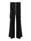 Rick Owens Wide-leg Trousers With High Waist And Utility Pockets In Black