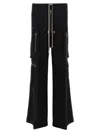 Rick Owens Wide-leg Trousers With High Waist And Utility Pockets In Black