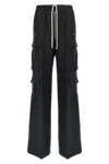 Rick Owens Womens Black Cargobelas Wide-leg Satin Trousers In Black