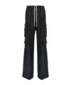 Rick Owens Womens Black Cargobelas Wide-leg Satin Trousers In Black