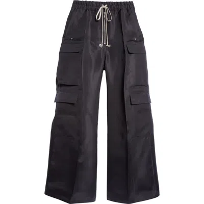 Rick Owens Cargobelas Silk Cargo Pants In Black