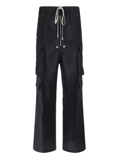 RICK OWENS RICK OWENS "CARGOBELAS" STRAIGHT-LEG PANTS – BLACK